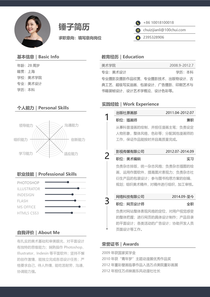 个性通用求职简历模板