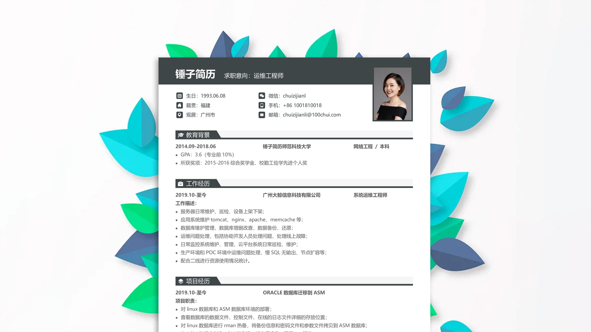 审计跳槽工作简历