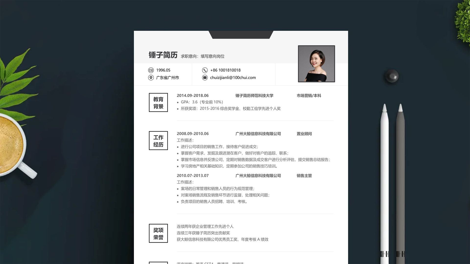 法务经理面试简历模板