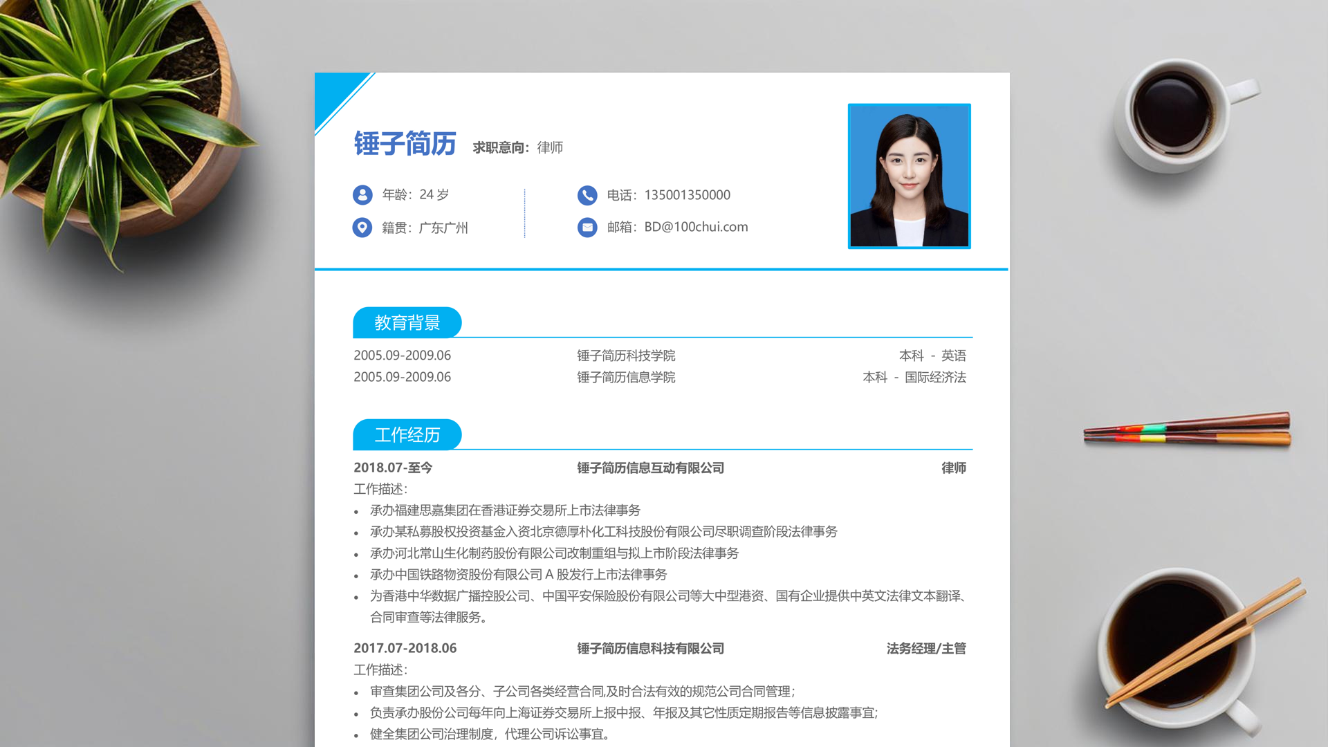 电子工程师工作经历简历范文