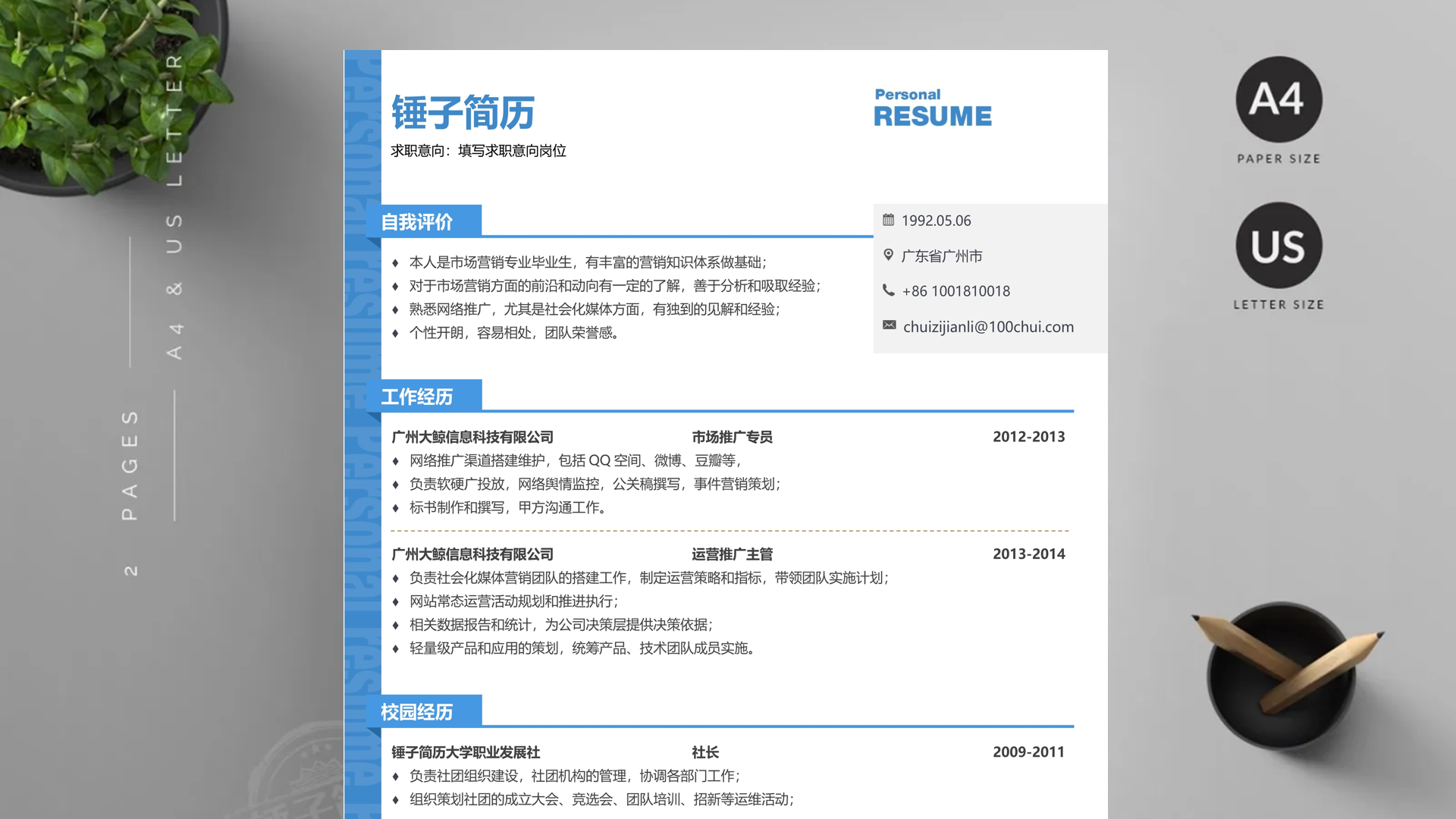 电路工程师 技术员-模拟 数字工作经历简历范文