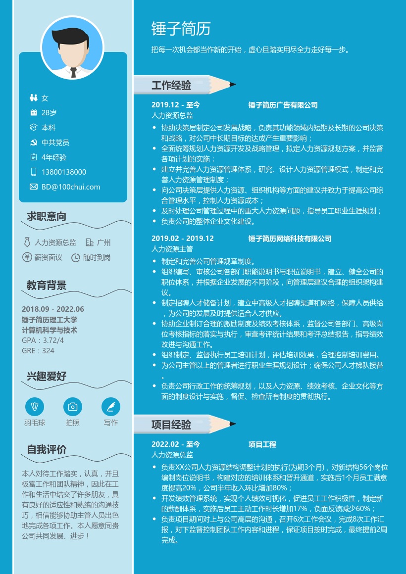 人力资源总监简历