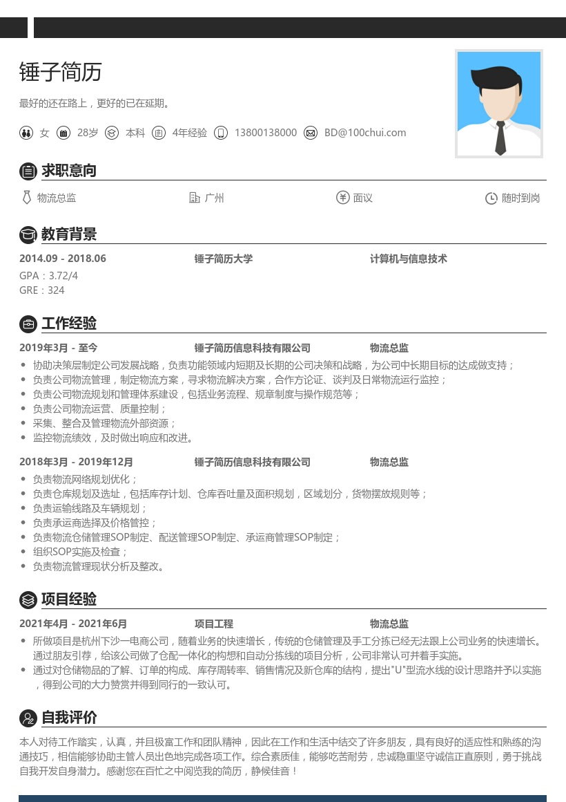 物流总监求职简历