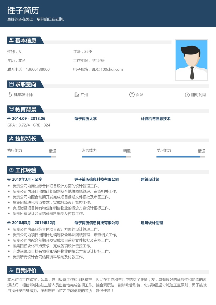 建筑设计师求职简历