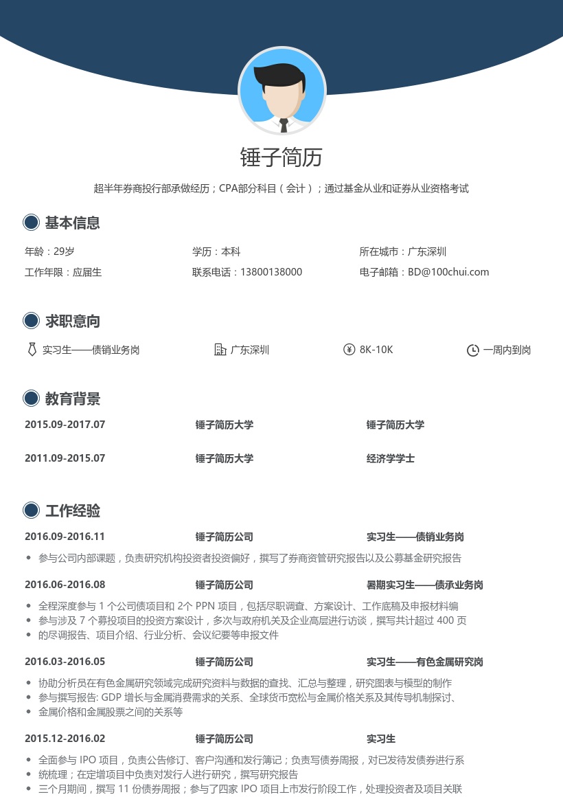 python程序员简历模板下载