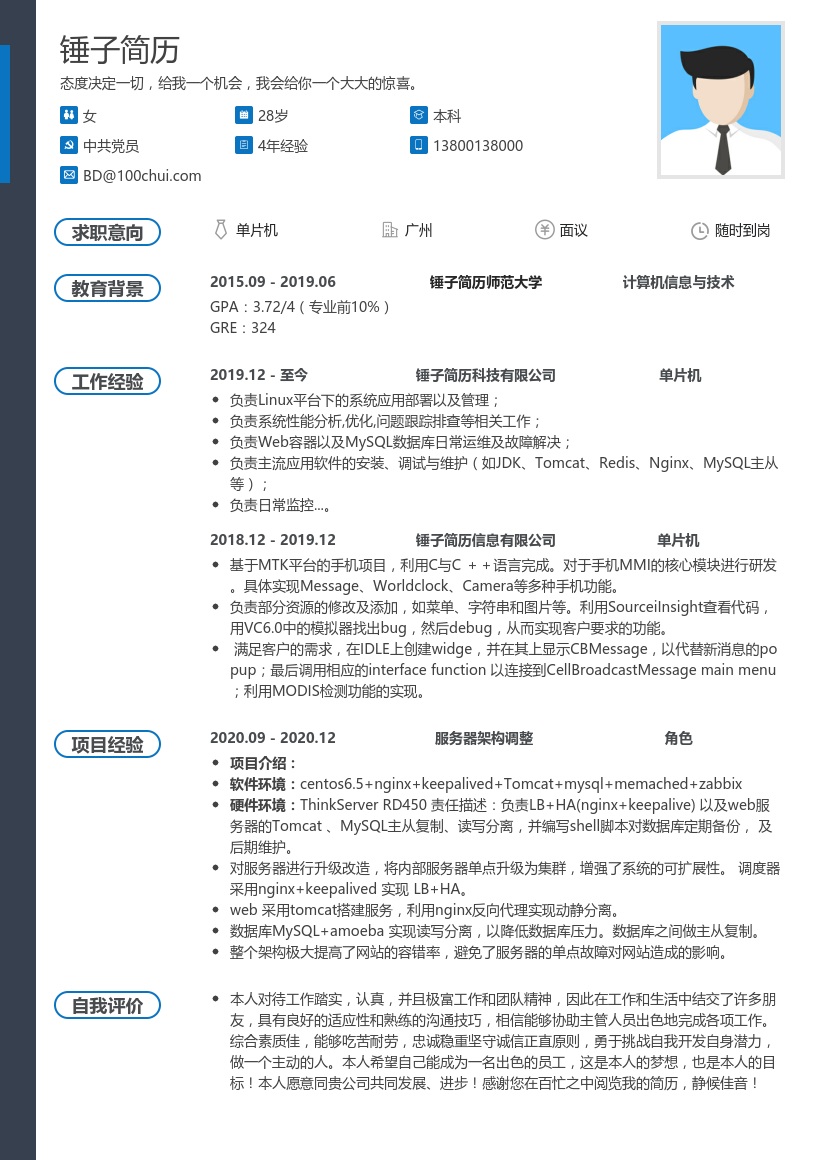 单片机-个人求职简历