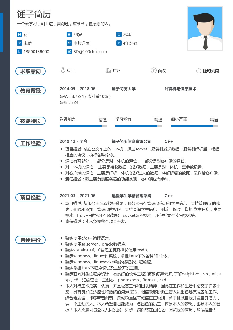 C++简历模板