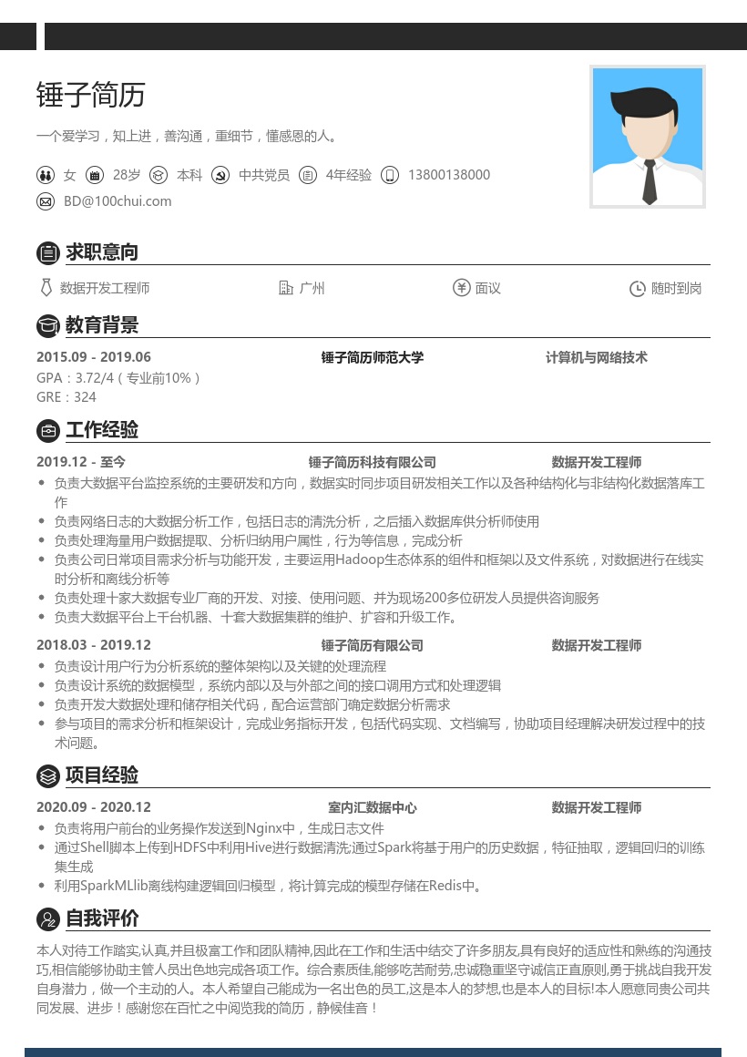 数据开发工程师简历