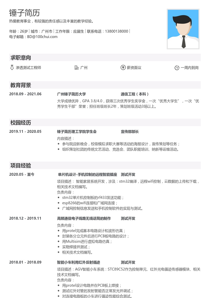 渗透测试工程师简历