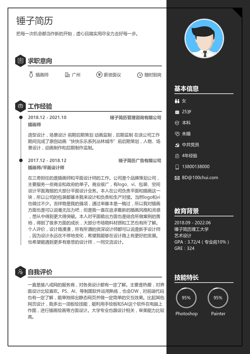 插画师个人简历