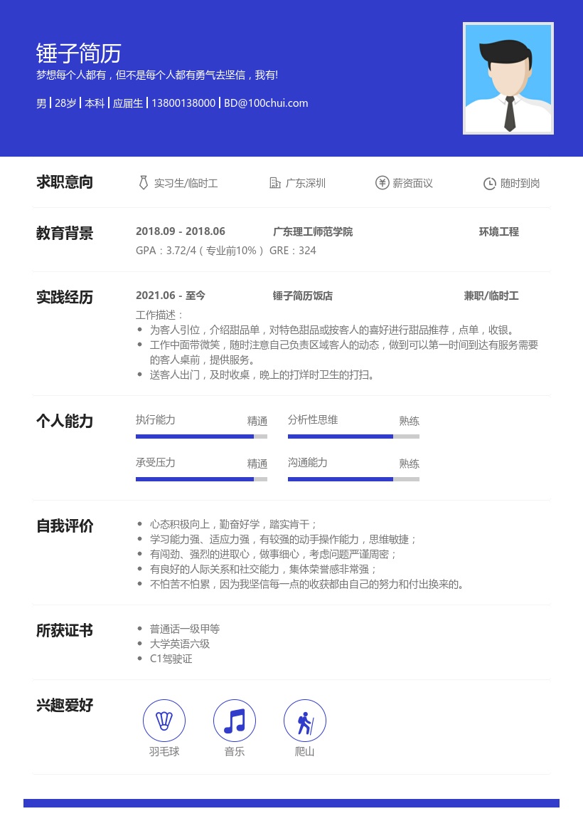 PHP开发工程师跳槽简历(带项目)