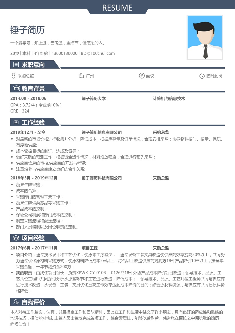 采购总监简历模板