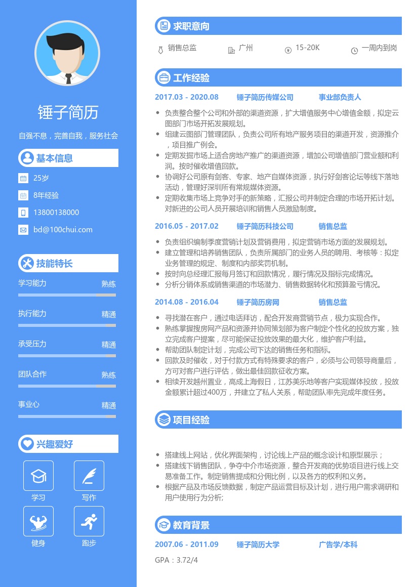 销售总监简历