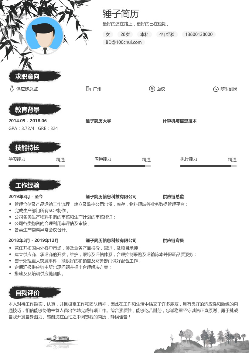 供应链总监简历