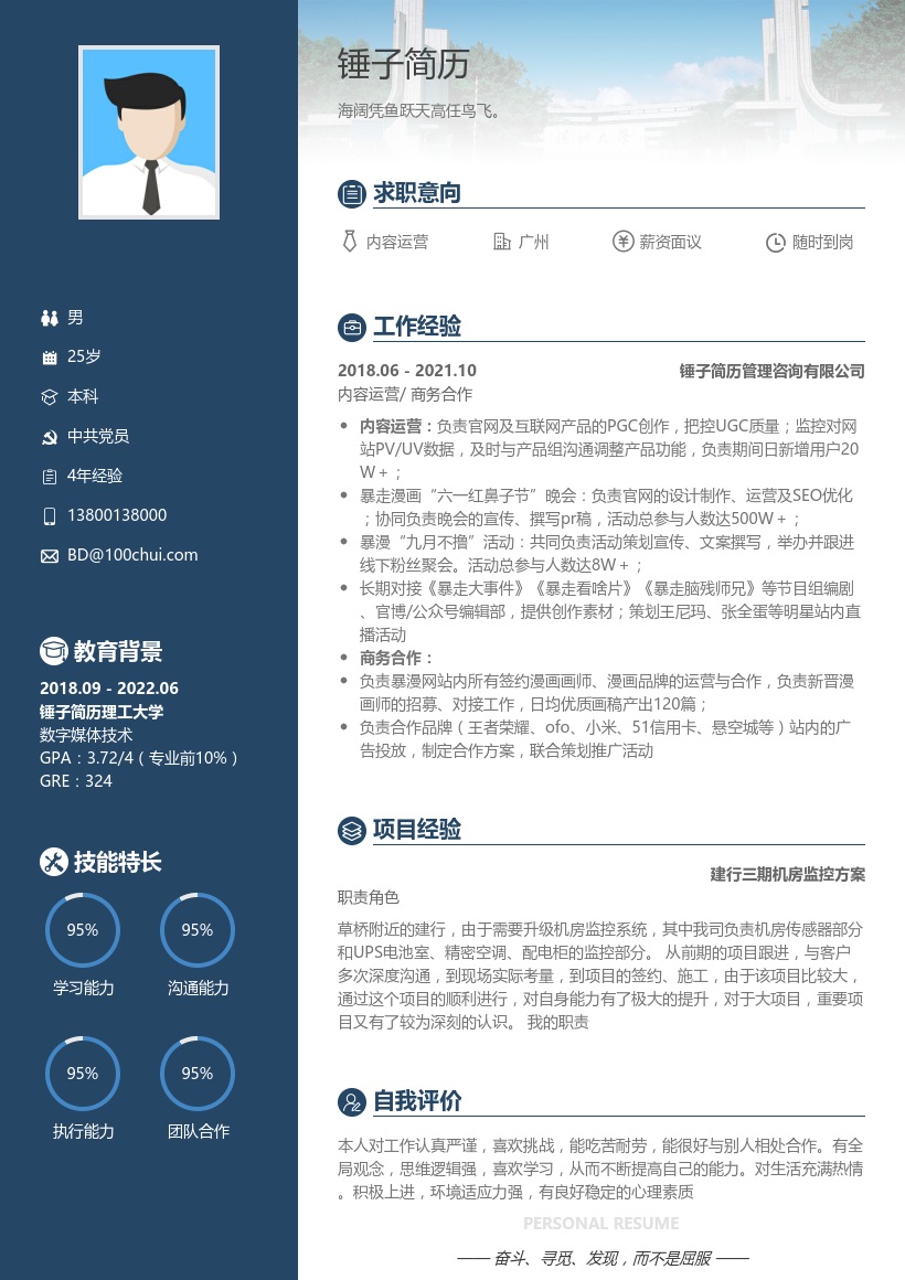 内容运营在线简历