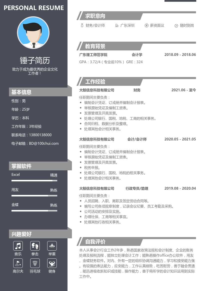 财务/会计师求职简历